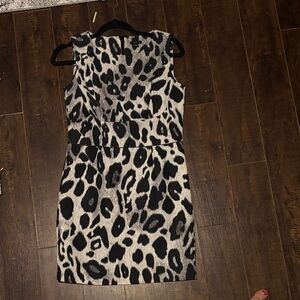 Ann Taylor Black and White Animal Print Mini Dress
